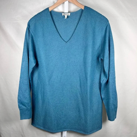 2/$30 Ella Moss Size Small Oversized Ribbed Sweater Teal Soft - Picture 3 of 8